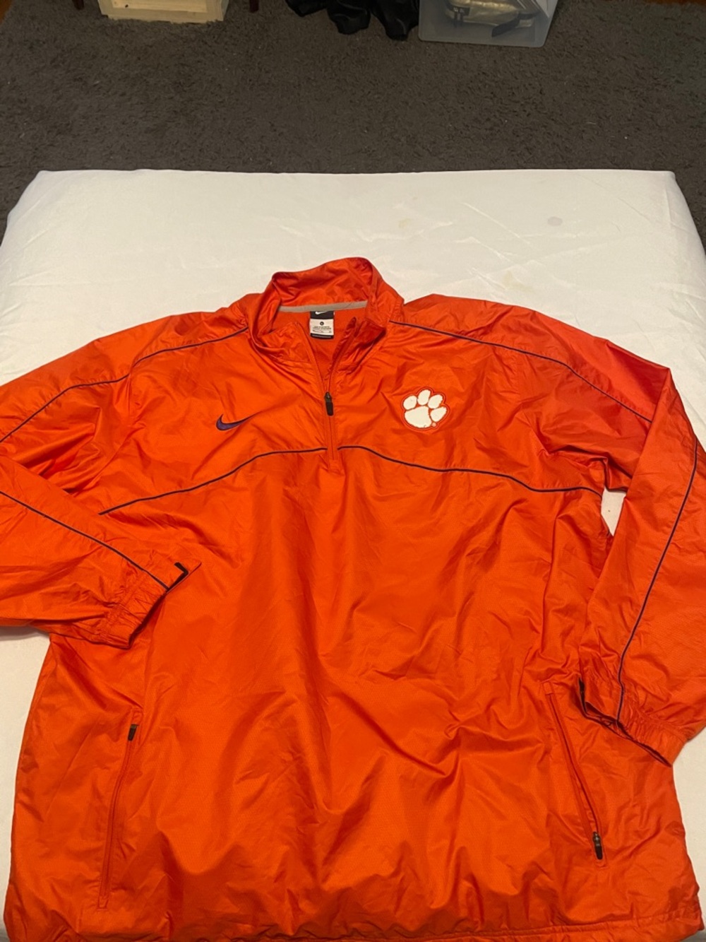 Nike Orange Men’s Clemson Paw Windbreaker Pullover